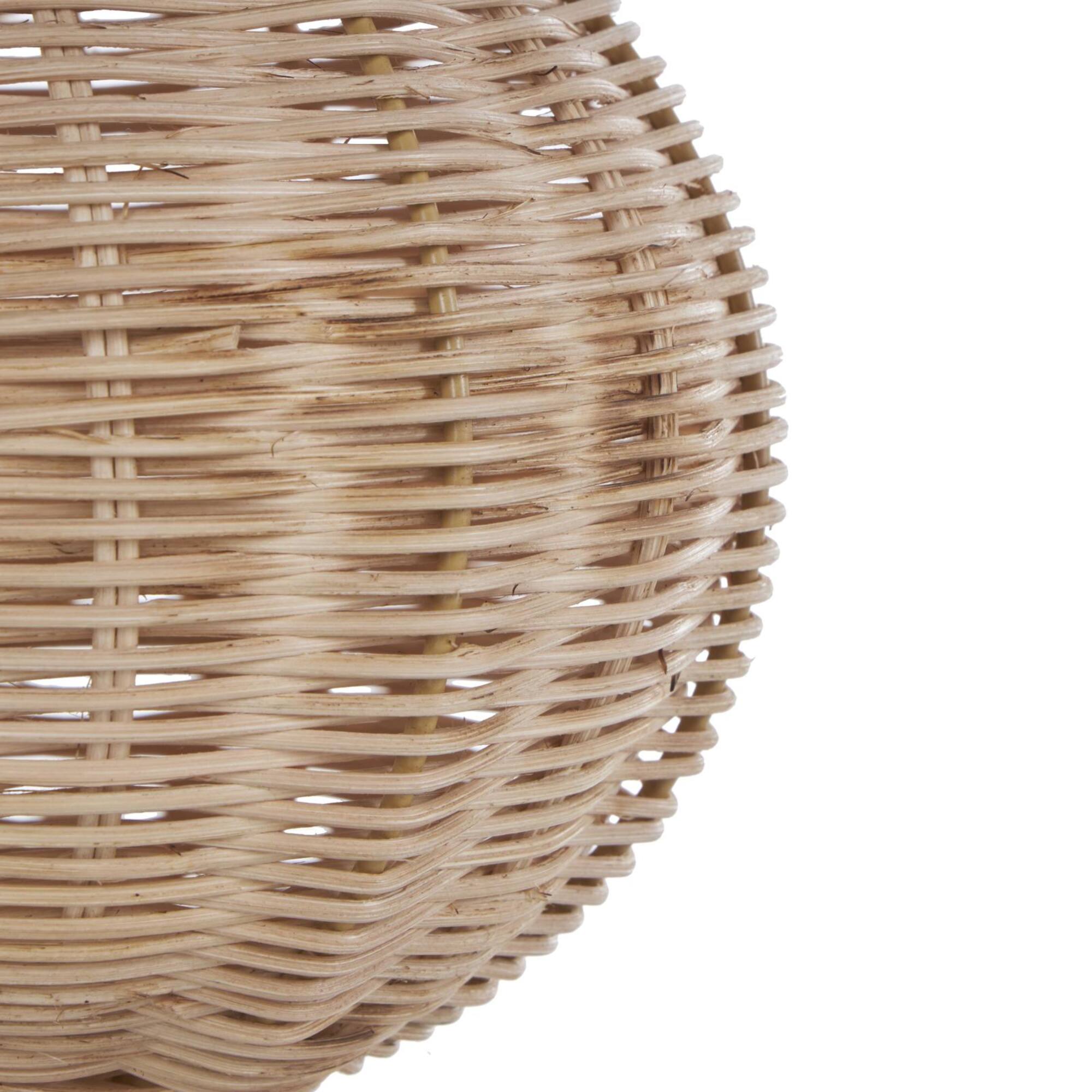 16.25" Brown Rattan Hourglass Vase with Dome Base